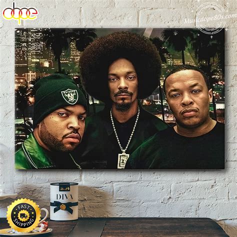 Ice Cube, Snoop Dogg & Dr. Dre Hip hop 90s Art Poster Canvas ...