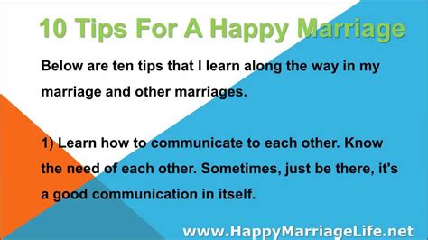 10 Tips For A Happy Marriage - YouTube