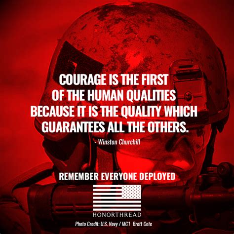 a soldier's helmet with the words, courage is the first of the human ...