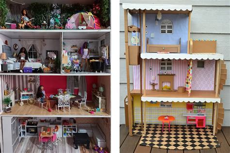 How to make a DIY Dollhouse for Barbie dolls - Suni Doll