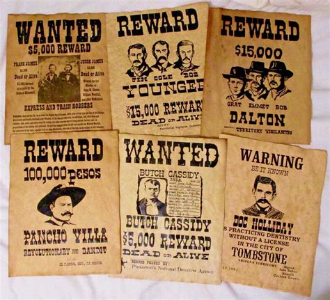 Pancho Villa Old West Wanted Posters Doc | Grelly USA