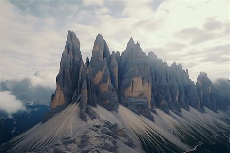 Premium AI Image | A mountain with a rock formation in the background