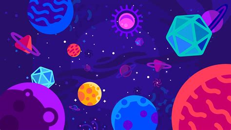 Colorful Universe, Kurzgesagt style (1920x1080) : r/wallpaper