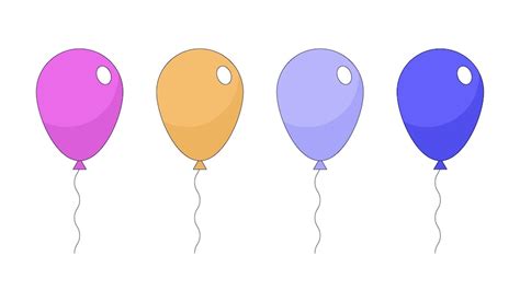 Premium Vector | Floating air balloons 2D linear cartoon objects set