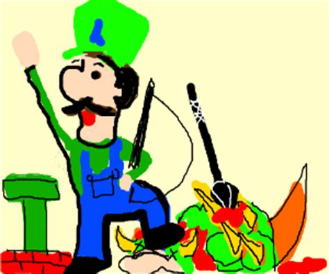 Luigi kills Bowser - Drawception