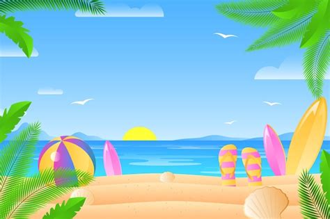 Vectores e ilustraciones de Fondo pantalla playa animada para descargar ...