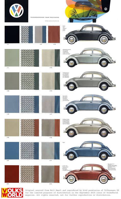 VW Beetle Color Charts