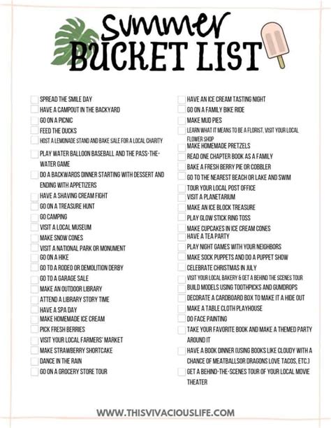 Life Bucket List Ideas