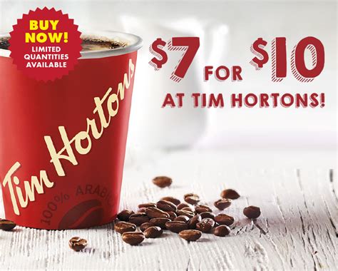 $7 for a $10 Tim Hortons Gift Card! (Live at 1:00 PM EST) | Buytopia