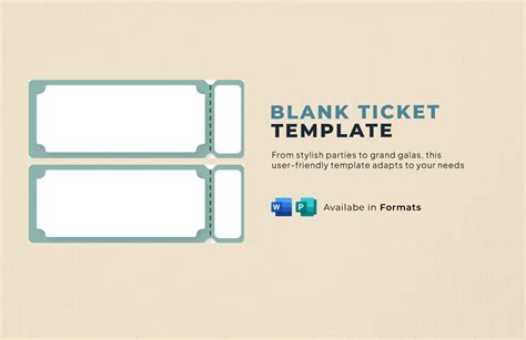 Blank Ticket Template in Pages, Illustrator, InDesign, Word, Publisher ...