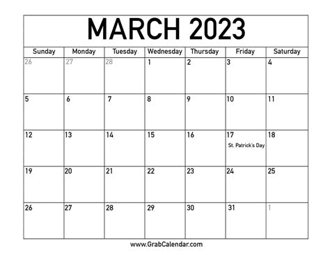 Plantillas Calendario Mensual 2023 Printable March - IMAGESEE