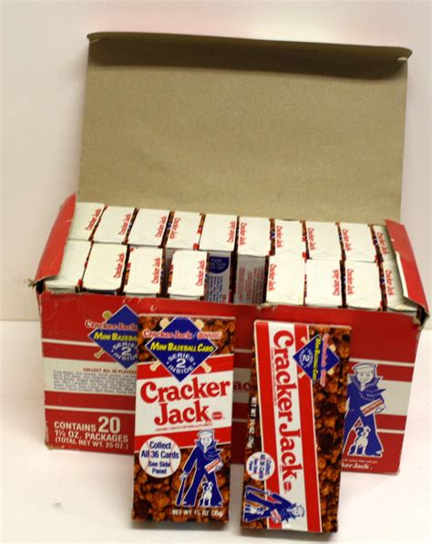 RARE 20 Sealed Cracker Jack Boxes in Display Box with Donruss