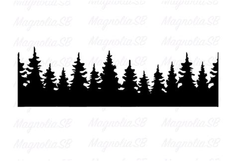 Forest Line Svg Forest Svg Trees Clip Art Cut File for | Etsy