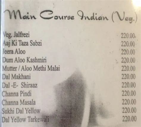 Menu at Hill View Restaurant, Panchkula, SCO 15