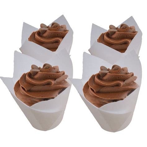 Premium Disposables 200 White Tulip Style Baking Cups Cupcake Liners ...