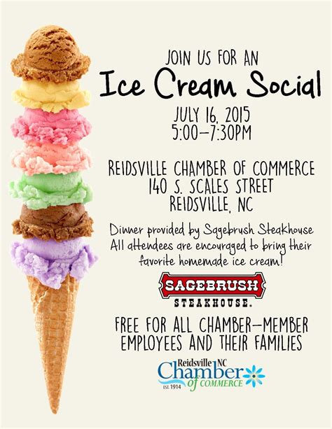 Ice Cream Social Invitation Free Template