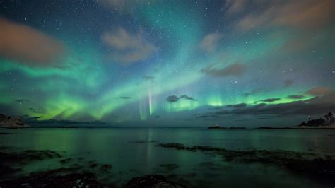 Green Northern Lights Night Sky Ultra Hd Desktop Background Wallpaper ...