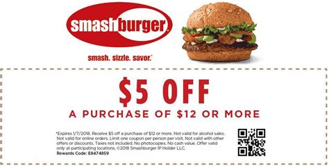 Smashburger Coupons - $5 off $12 at Smashburger restaurants