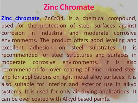 PPT - Zinc Chromate Potassium DiChromate Sodium Chromate PowerPoint ...