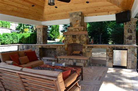 Outdoor Kitchen And Fireplace