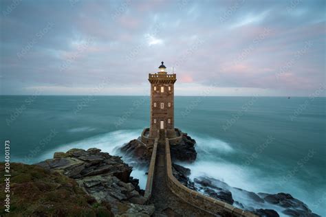 Kermorvan lighthouse, Le Conquet, most western part of France, Bretagne ...