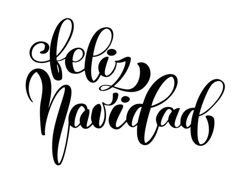 Feliz Navidad lettering Christmas and New Year holiday calligraphy ...