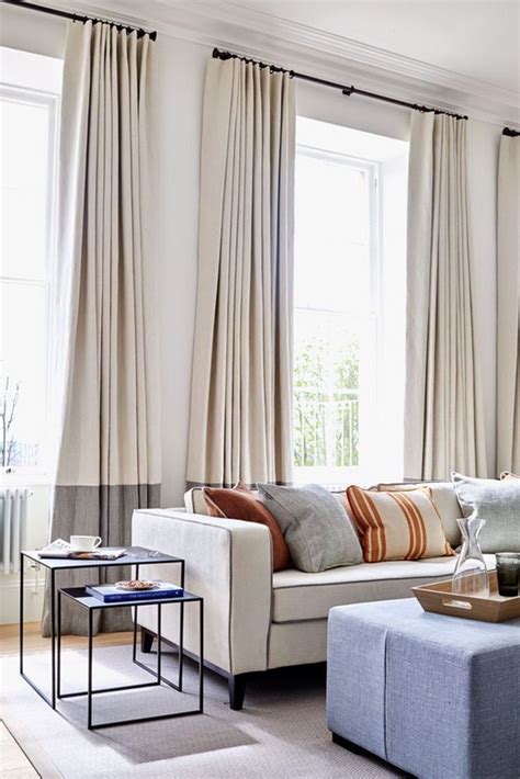 Curtain rod and curtains in 2020 | Curtains living room modern, Living ...