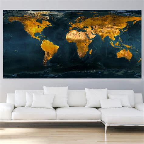 Art Globe Painting Gold World Map Print On Canvas – CanvasPaintArt