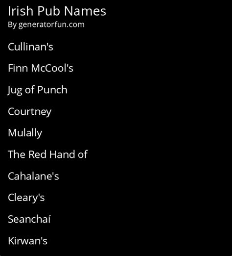 Irish Pub Name Generator - Generate Unique Names