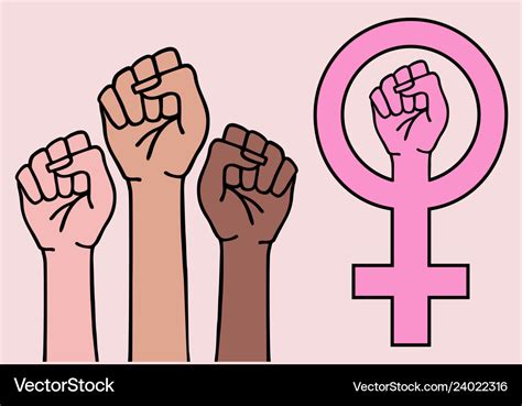 Female hands feminist sign feminism symbol Vector Image