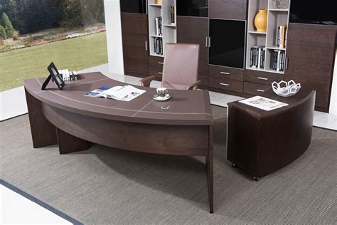 Modern Executive Office Desk with Cabinet in Oak Wood Houston Texas VIG ...