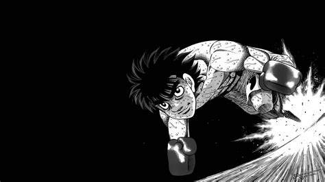 Wallpaper : Hajime no Ippo, manga, simple background, black background ...