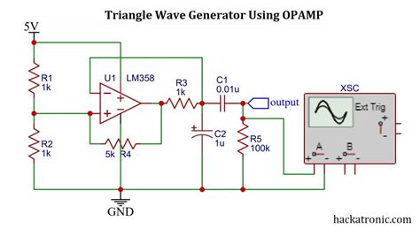 Triangle Wave Generator using OPAMP