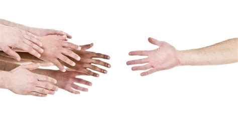 Hand Reaching Out Help Isolated White Background Stock Photo by ...