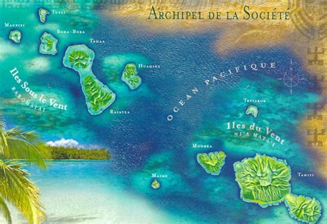 My Favorite Views: French Polynesia - Map of the Society Islands