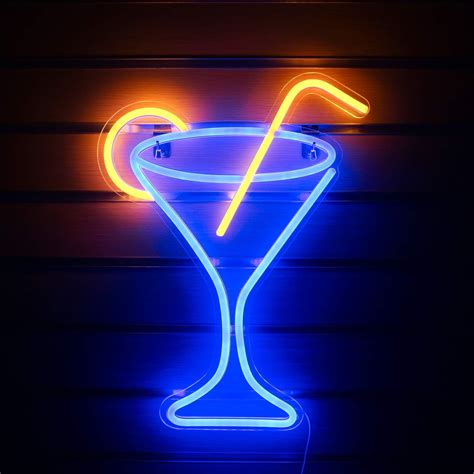 Amazon.com : LUCUNSTAR Cocktail Neon Sign Martini Neon Lights Neon Sign ...