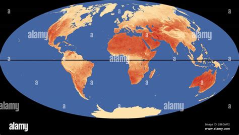 World Map with Equator and Hottest Places Stock Photo - Alamy