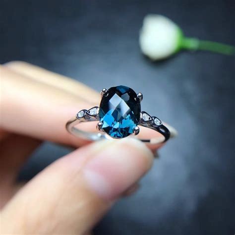 london blue topaz ring solid 925 sterling silver gemstone fine jewelry