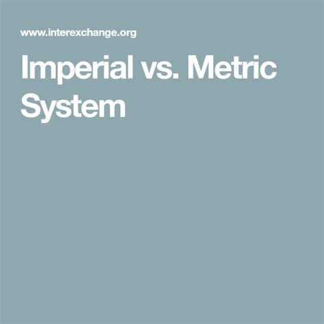 Metric System Vs Imperial System Artofit