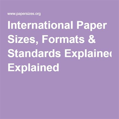 International Paper Sizes Formats And Standards Explained Paper