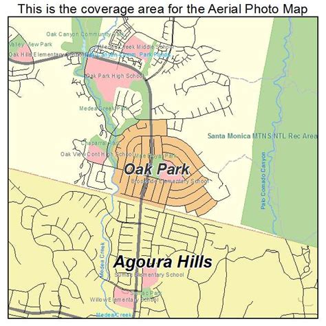 aerial photography map of oak park ca california