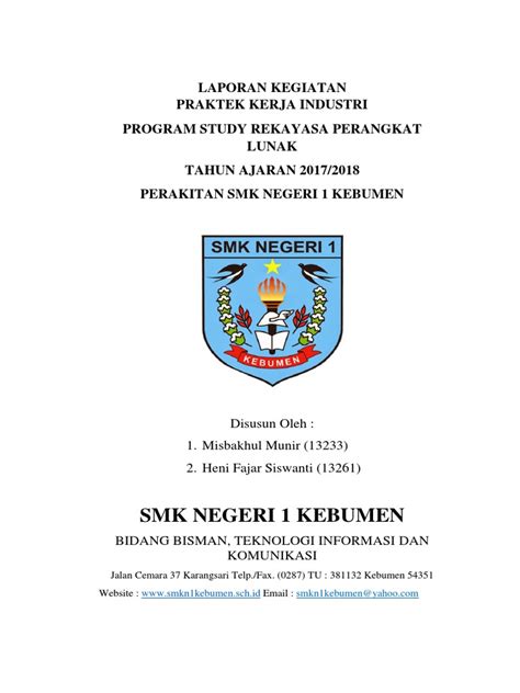 Contoh Laporan Pkl Contoh Cover Laporan Pkl Wahyukode Menggunakan