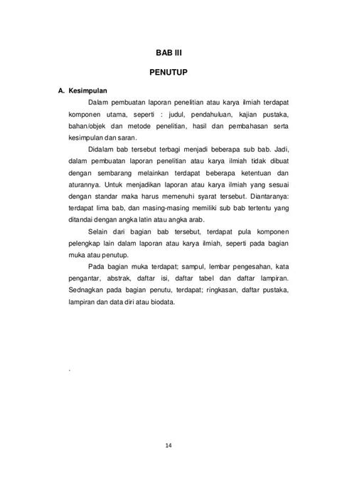 format penulisan laporan