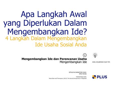 apa langkah awal yang diperlukan dalam mengembangkan ide usaha sosial