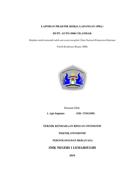 Contoh Cover Laporan Pkl Pdf