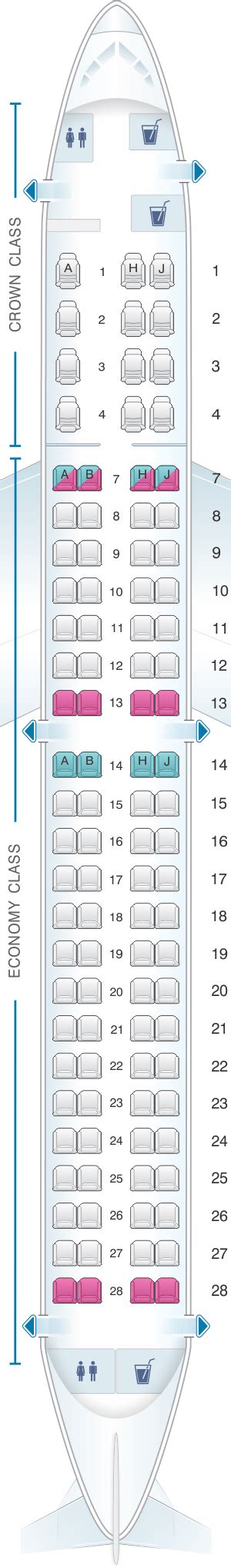 Seat Map Royal Jordanian Embarer Emb 195 Seatmaestro