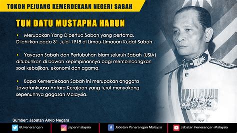 tokoh pejuang kemerdekaan negeri sabah tun datu mustapha harun