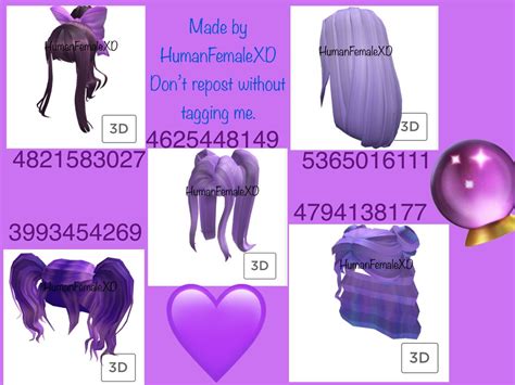 Roblox Hair Ids 2021