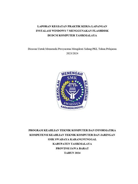 Contoh Cover Laporan Pkl Pdf