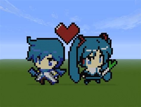 Minecraft Pixel Art Anime Characters In Love Free Image Download